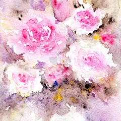 花香。水彩花卉背景。生日贺卡