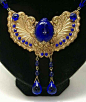 1920s Egyptian revival scarab beetle necklace