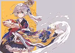 日本夏日祭的少女漫画手绘图片