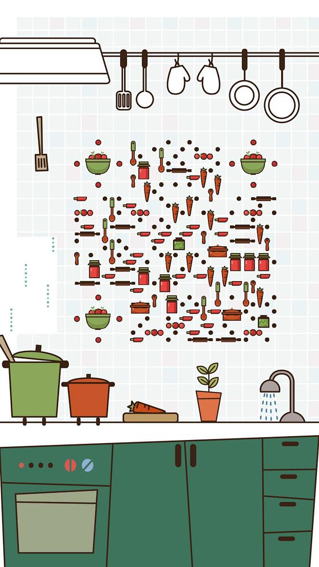 私家厨房艺术二维码设计 代小跳