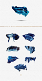 油画高端蓝色大理石 抽象艺术海报模版JPG+PNG设计素材  (6)