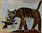 立体主义：西班牙 巴勃罗·毕加索   猫和小鸟 - Cat catching a bird