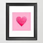 PINK PINK HEART Framed Art Print