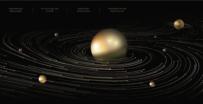 矢量黑金抽象宇宙粒子星球创意海报图片下载
