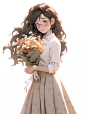 妇女节教师节节日素材插画png素材ui视觉设计4