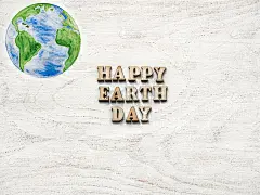 地球日。美丽的贺卡。俯视图