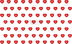 心形图案红色的爱的象征在白色的背景无尽的排基地设计