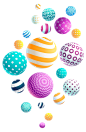 c4d 立体元素 立体彩色球 大促气氛元素 免抠PNG