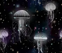 梦幻彩色夜光水母海洋生物背景装饰图案JPG设计素材jpg27-淘宝网