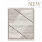 Dioniso - Capital Collections : Carpet composition: New Zealand Wool, Bamboo Silk. Hand tufted. Base in three colors with abstract geometric drawing and brown frame.