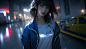 General 4608x2624 CGI women rain digital art night looking at viewer Asian blurred blurry background lights short hair earring