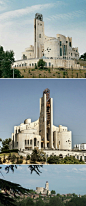  Palace of Ceremonies, 1985, Tbilisi，格鲁吉亚
这是一个修建在格鲁吉亚首都第比利斯的后现代建筑，被叫做“典礼宫殿”。
这种建筑故意被造成有教堂的特征，因为它起的作用就是教堂该有的功能，比如婚礼，孩子出生庆祝，等等。
但有个严格的要求便是，只有非基督徒才能使用这个地方。这栋建筑便是苏联对无神论主张的一种态度。
但现在这种宫殿已经被某个富商买下来当作自家别墅在用了。

