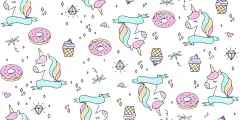 独角兽  - 源文件下载【酷图网】卡通,甜甜圈,独角兽,彩色,可爱,背景,矢量图,设计,生物世界,野生动物,AI