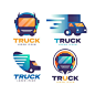 渐变卡车物流运输logo标志矢量图素材