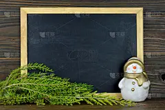 空白的,雪人,黑板,贺卡,留白,水平画幅,无人,新年,圣诞树
