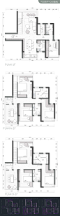 175㎡复式方案CAD+PS彩平图