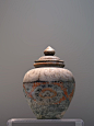 唐·牡丹纹彩绘陶罐。 2016年南水北调中线工程河南郑州段，薛村遗址出土