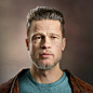 Brad Pitt portrait , Brijesh Pandey : Hi,
  
       This is my Final render of Brad pitt portrait, since last upload I have combined cloth and body. as well I have tweaked  hair and Lighting.