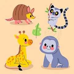 卡通可爱世界动物日保护森林老虎狮子长颈鹿插画海报ai设计素材-淘宝网