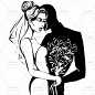 137号淡彩手绘画稿婚礼新人婚庆背景海报请柬矢量AI文件设计素材-淘宝网