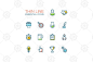 Business, Finance Symbols - thick line icons