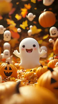 万圣节海报背景萌系主题素材通用模板 (11)