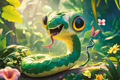 蛇年蛇生肖卡通插图