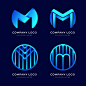 点击图片下载源文件（访问密码：请看画板描述）M logo 创意 logo设计 标志设计 字母 抽象 企业logo M字母 字体设计
