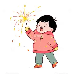 放烟花庆祝的小男孩高清模板免费下载-趣麦麦图