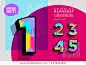 Vector Mosaic Typeset. Textured Geometric Type. Trendy Polygonal Typography for Music Poster, Sale Card, Fest Banner, Game Design. Retro Vibrant Alphabet. Colorful Hipster Background. Funky Font.