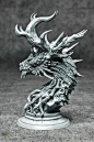 Forest Dragon bust (grey resin kit)