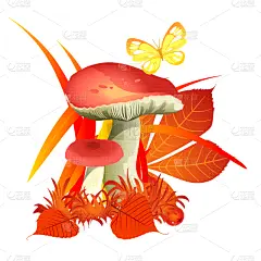 化妆舞会服,草图,自然,金色,可爱的,农业,请柬,清新,担子菌类