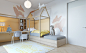 Sunny room for a girl : Project by Martin architects.                                                                                        Design and visualization by Olia Paliichuk 