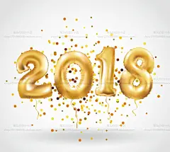 精品新年圣诞节2018数字立体几何图形海报展板封面H5设计矢量素材-淘宝网