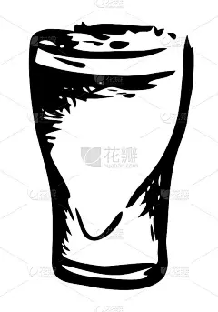 干的烈性郁金香品脱啤酒杯。手绘墨水风格的图形插图。啤酒节，圣帕特里克或工艺生啤酒事件节海报，横幅ir