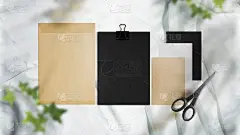 白布背景和文具和工作工具