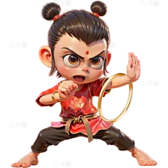 网络热点哪吒插画人物元素aigc贴纸