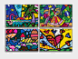 巴西艺术家简约客厅装饰画卡通挂画波普儿童欢乐乐队流行时尚壁画-淘宝网