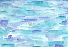 蓝色笔触，水平笔触，水彩污渍。抽象的背景