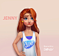 Jenny, Evgeniia (Jane) Bezruchko : Character for the game . Her name is Jenny.