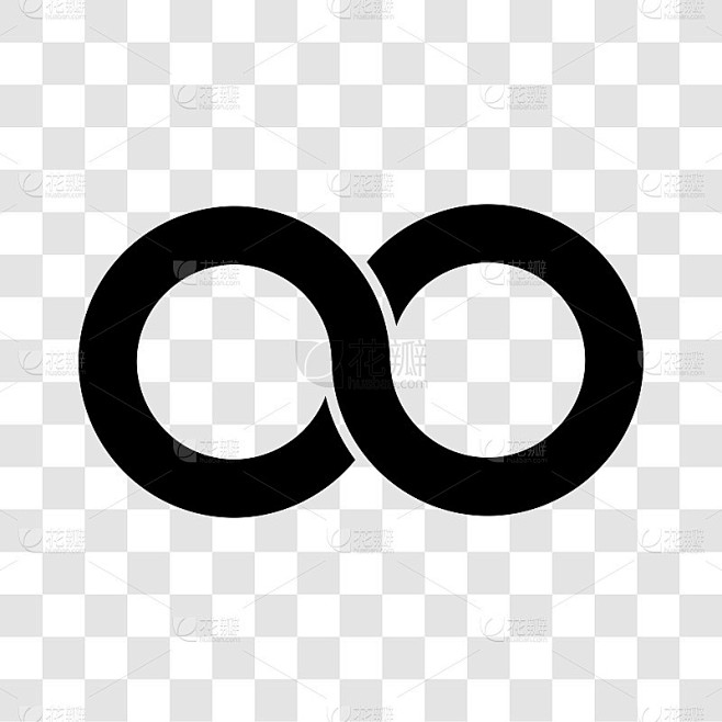 ∞符号。无限标志和无限标志的概念。矢量插图。黑色图标孤立在透明背景上。