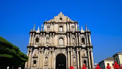 国内城市澳门大三巴牌坊旅游景点风景摄影图