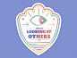 Always Looking at Others badge bright club colorful concept design drawing eye flat gradient graphic graphic design icon illustration illustrator looking simple texture typography vector