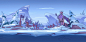 snow village_Side-scrolling game background concept work