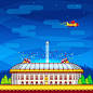 St. Basil's Cathedral & Luznhniki Stadium : Icon design landscape of St. Basil's  Cathedral & Luznhniki Soccer Stadium inspired by the upcoming World Cup Russia 2018 