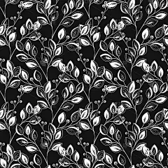 矢量无缝单色花卉图案