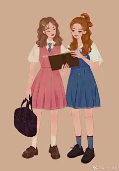 学生作品 | 闺蜜2 

画少女这个主题，自然少不了闺蜜~~

Senny森妮插画课超话  #插画# #遇见艺术# #闺蜜# #穿搭# ​​​​