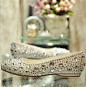 2012最新款闪耀宝石水晶鞋平底鞋韩版平跟公主鞋单鞋水钻婚鞋订做