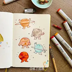 一组非常漂亮的水彩，彩铅和马克笔的混合简笔画，值得收藏哦！_绘画 : 今天给大家分享的是来自Sara and groot的绘画，水彩、彩铅、马克笔和油画棒都可以用到，所以只要拥有了绘画的技能，工具就是表现的方式，大家可以收藏起来临摹哦！ …