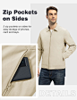 TBMPOY Men's Lightweight Jackets Casual Windbreaker Stylish Light Fall Golf Full Zip Up Work Dress Business Light Khaki M at Amazon Men’s Clothing store